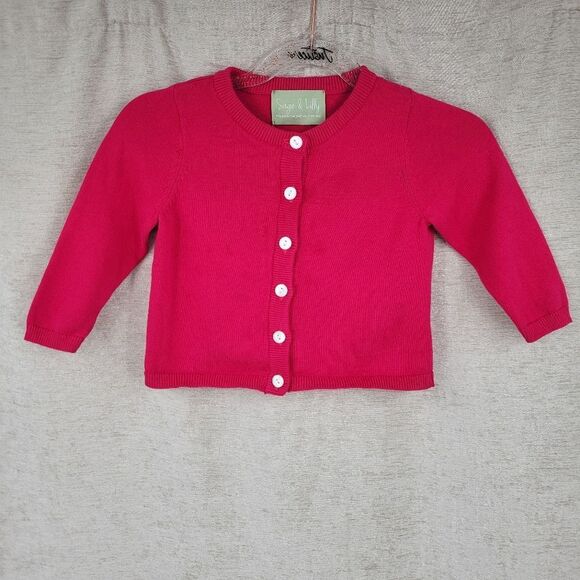 Sage & Lilly Pink Button-Up Cardigan Cotton Girls Toddler Size 2T - Picture 1 of 8
